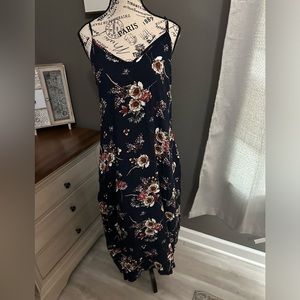 Blue floral maxi dress